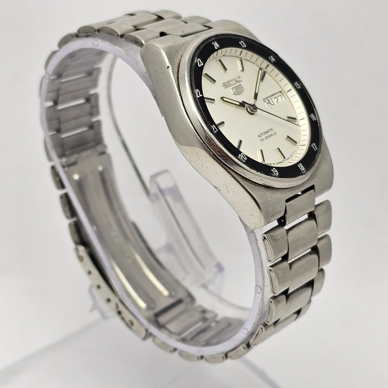 Seiko 5 Railway Time Automatic 7S36-8280 Day/Date Vintage Men's Watch - Image 6
