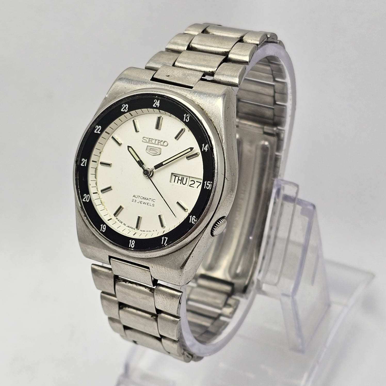 Seiko 5 Railway Time Automatic 7S36-8280 Day/Date Vintage Men's Watch - Image 3