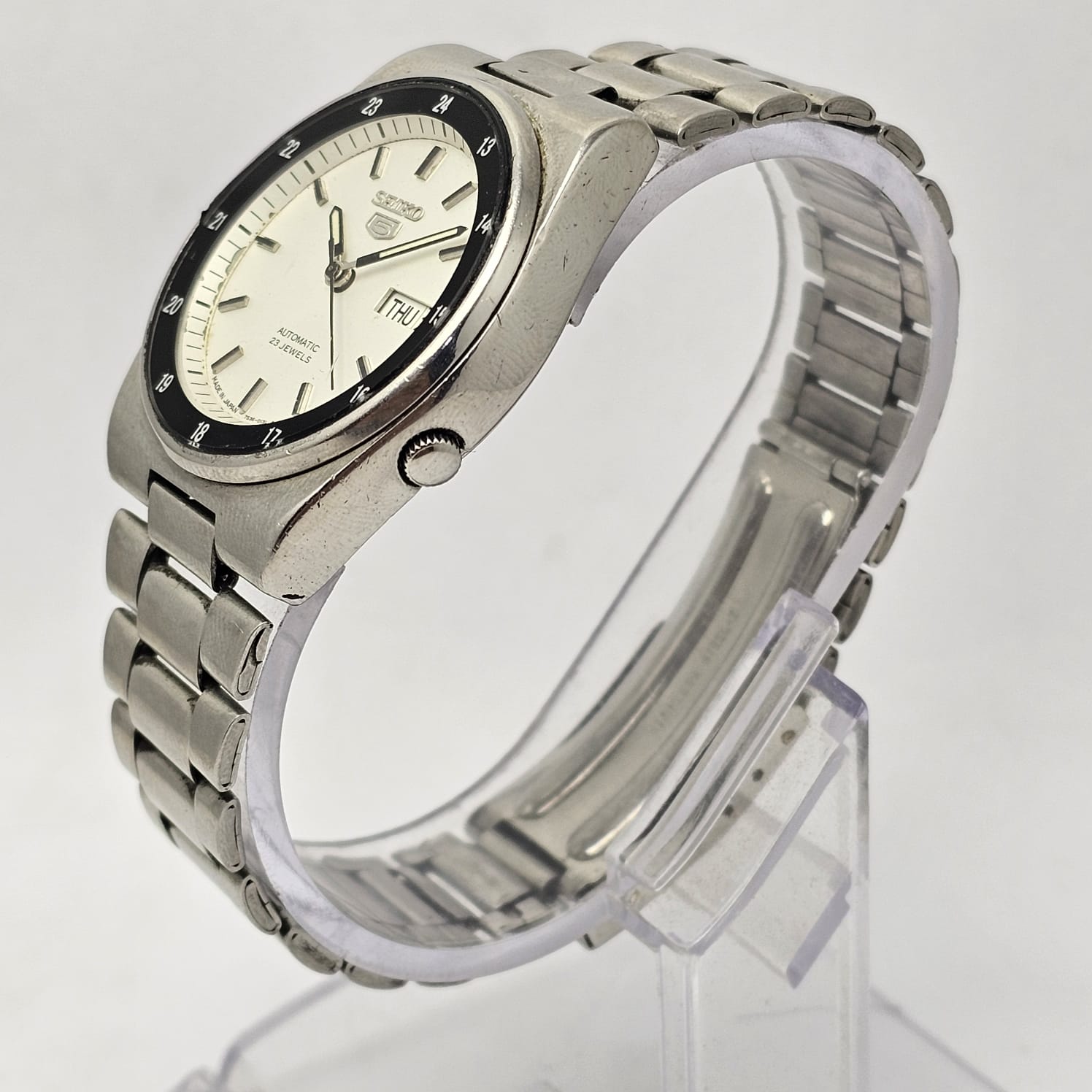 Seiko 5 Railway Time Automatic 7S36-8280 Day/Date Vintage Men's Watch - Image 5