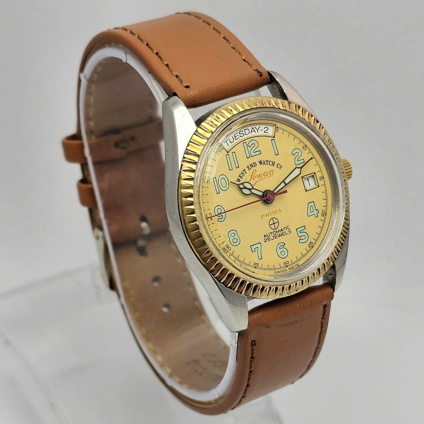 West End Watch Co Sowar Prima President Day/Date Automatic Vintage Men's Watch