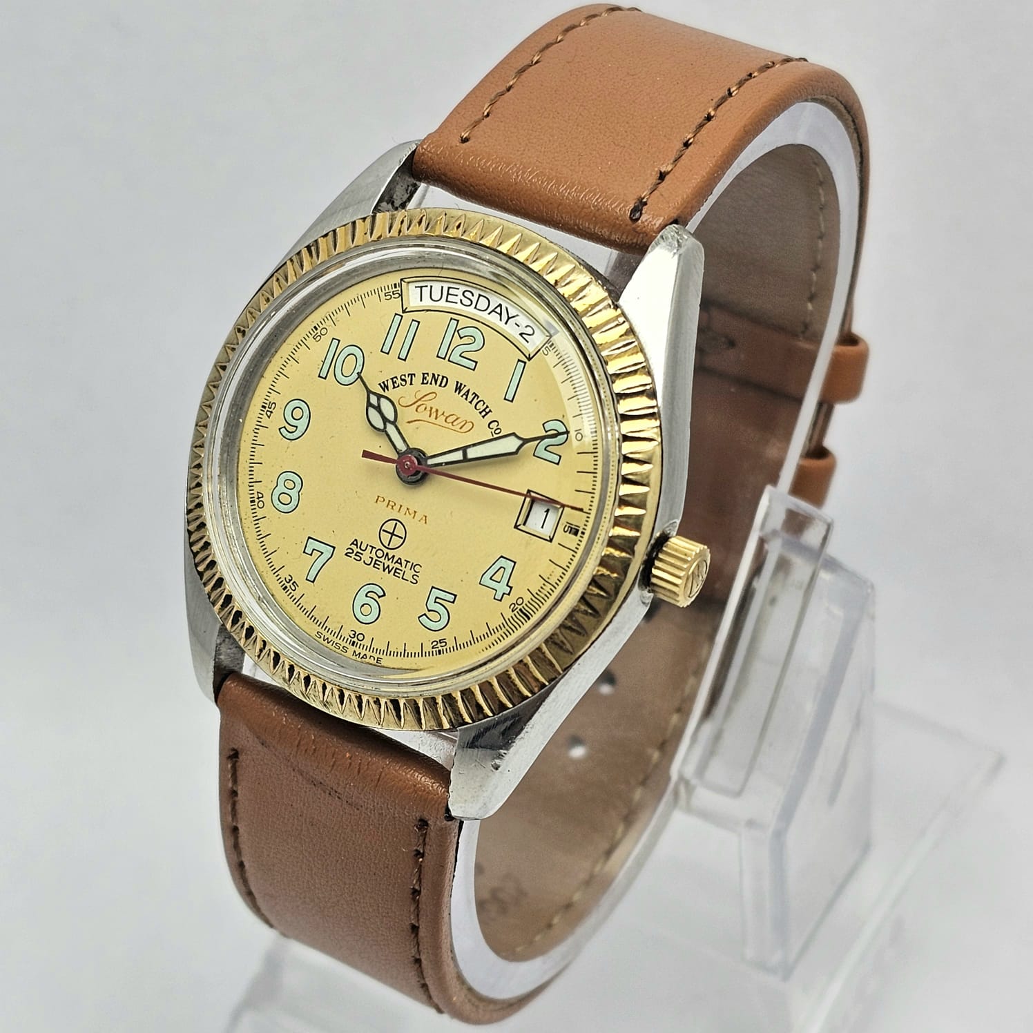 West End Watch Co Sowar Prima President Day/Date Automatic Vintage Men's Watch