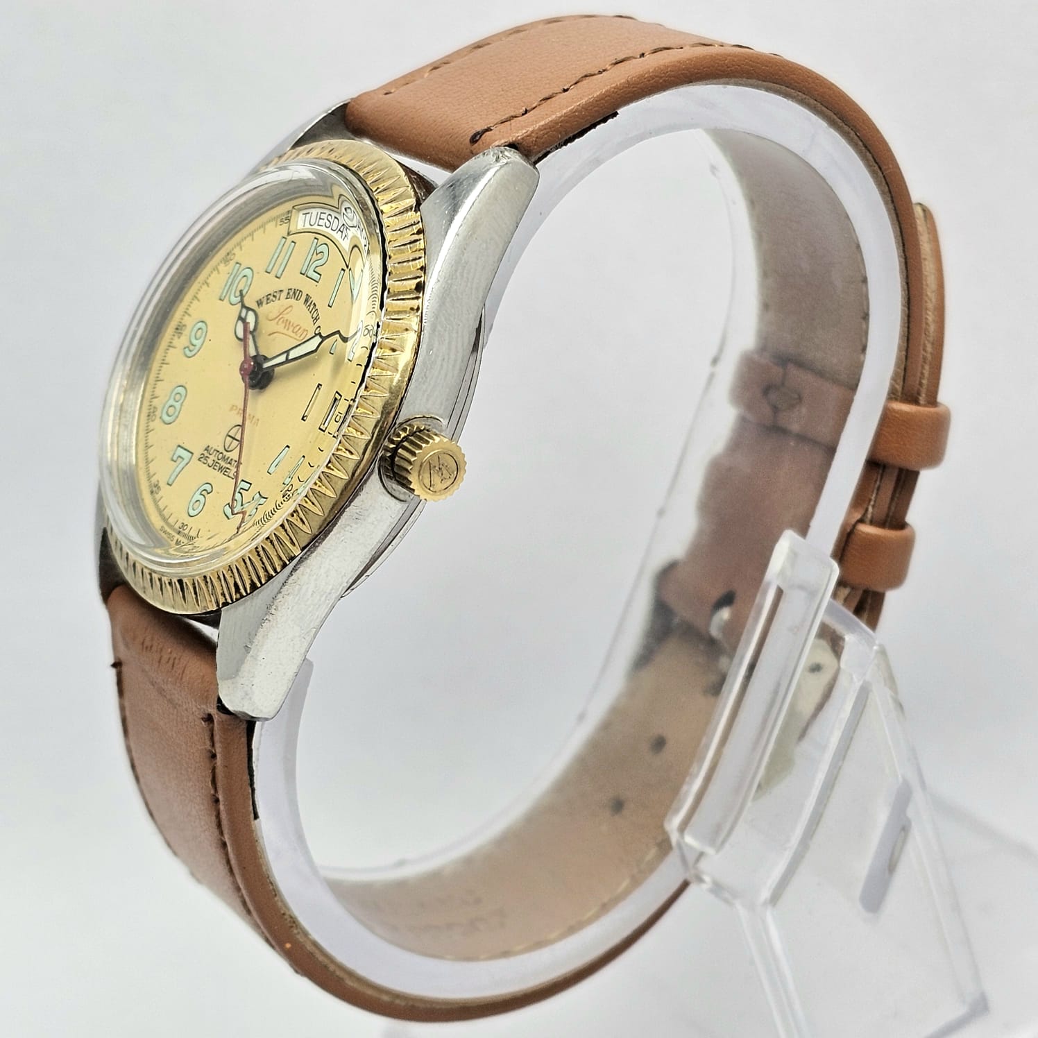 West End Watch Co Sowar Prima President Day/Date Automatic Vintage Men's Watch