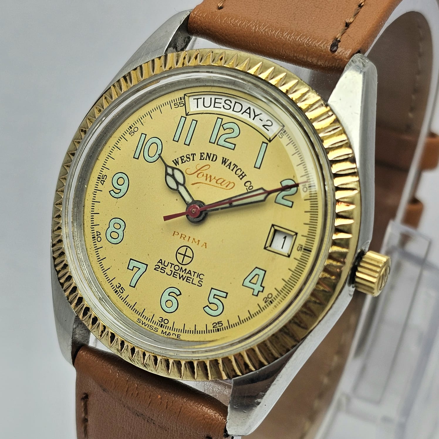 West End Watch Co Sowar Prima President Day/Date Automatic Vintage Men's Watch