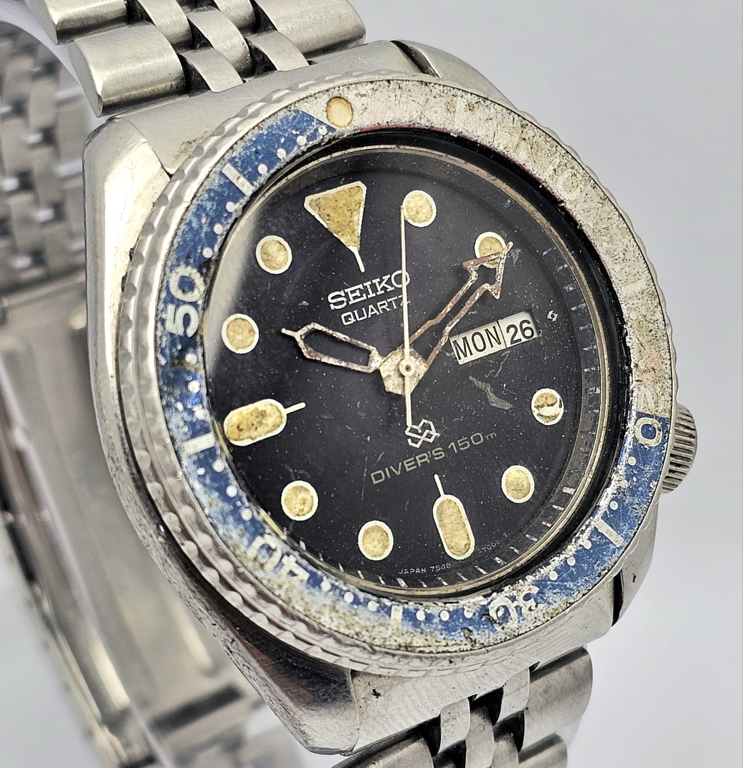 Seiko Quartz Diver 7548-700B Pepsi Bezel Day/Date Vintage Men's - Image 2