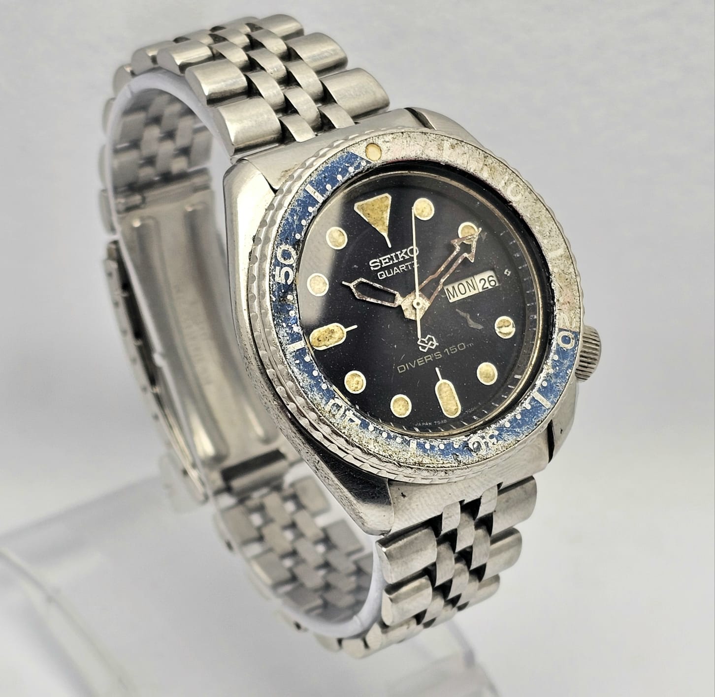 Seiko Quartz Diver 7548-700B Pepsi Bezel Day/Date Vintage Men's - Image 4