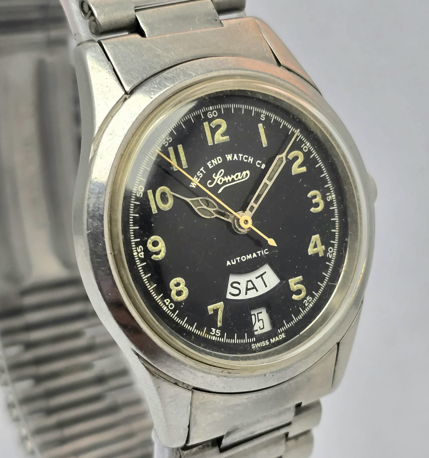 West End Watch Co Sowar S-4149 Automatic Military Dial Vintage Men's Watch