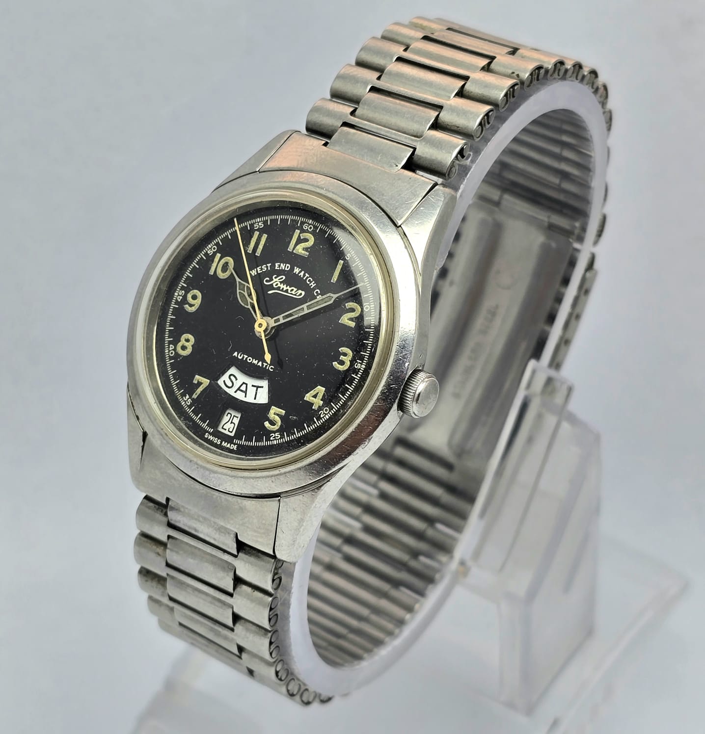 West End Watch Co Sowar S-4149 Automatic Military Dial Vintage Men's Watch