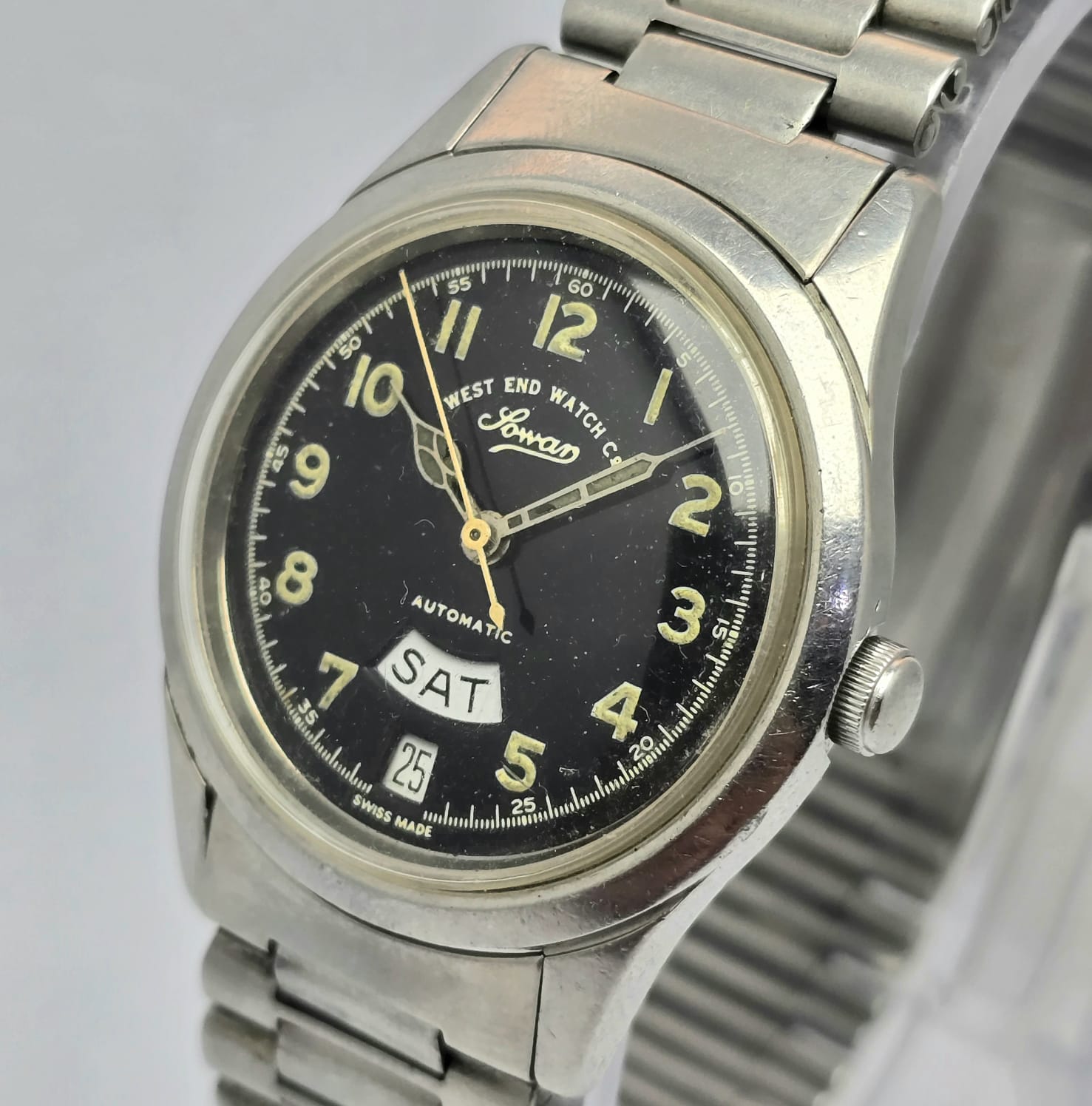 West End Watch Co Sowar S-4149 Automatic Military Dial Vintage Men's Watch