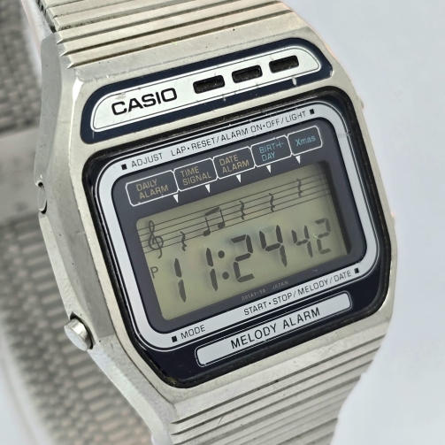 Casio Melody Alarm 82-H105 Stainless Steel Case Vintage Men's Watch