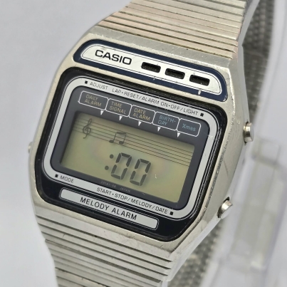 Casio Melody Alarm 82-H105 Stainless Steel Case Vintage Men's Watch
