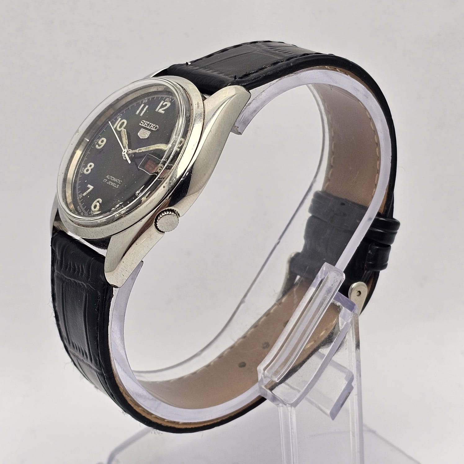 Seiko 5 Automatic 7009-821J Day/Date Black Military Dial Vintage Men's Watch - Image 6