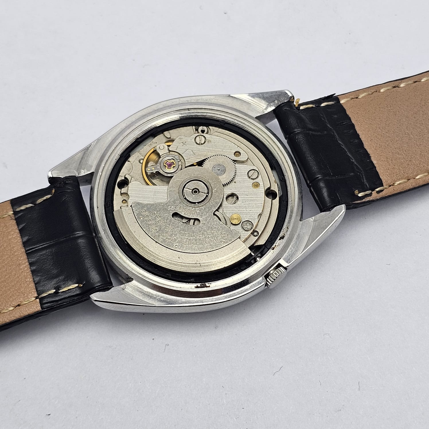 Seiko 5 Automatic 7009-821J Day/Date Black Military Dial Vintage Men's Watch - Image 9