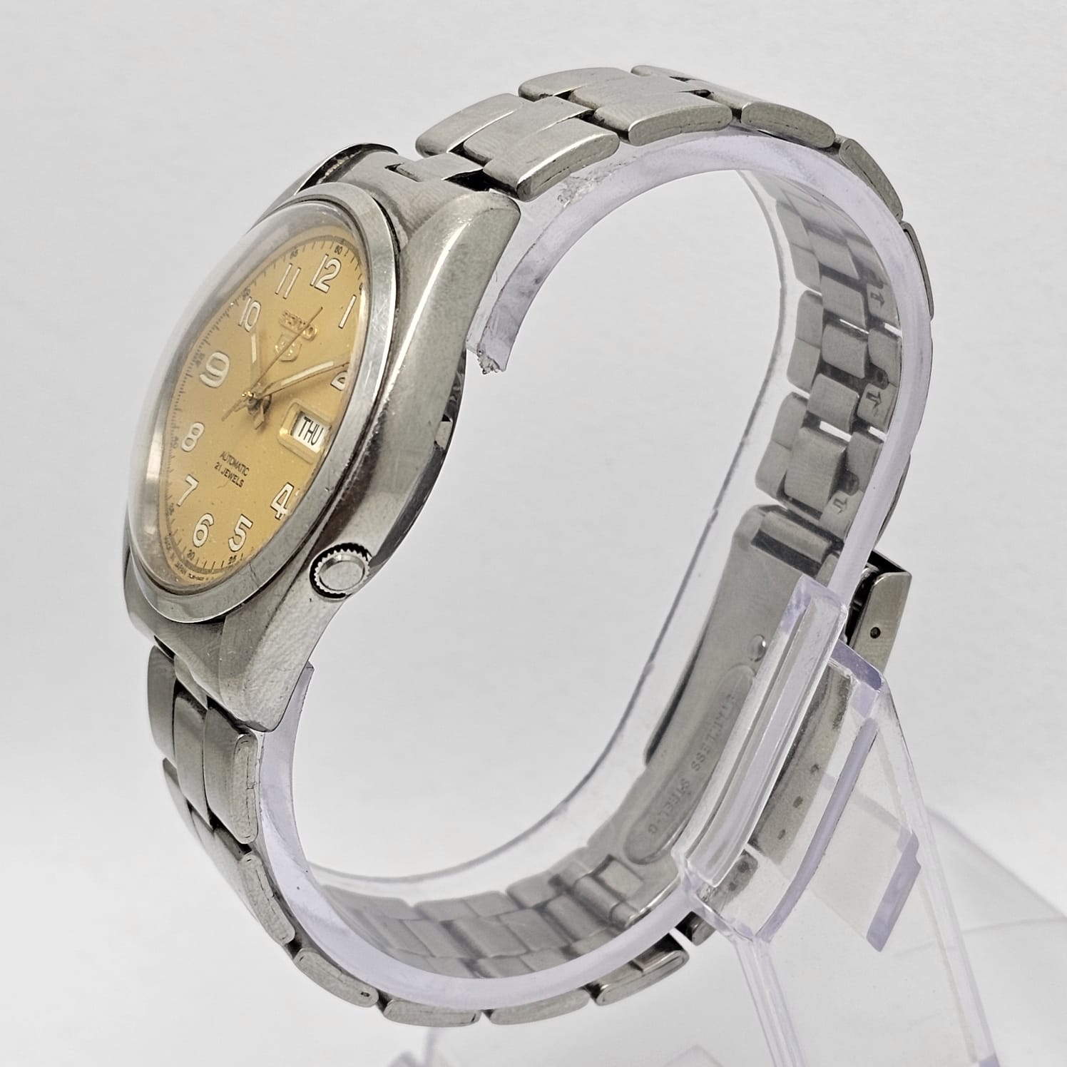 Seiko 5 Automatic 7S26-0590 Military Dial Day/Date Vintage Men's Watch - Image 6