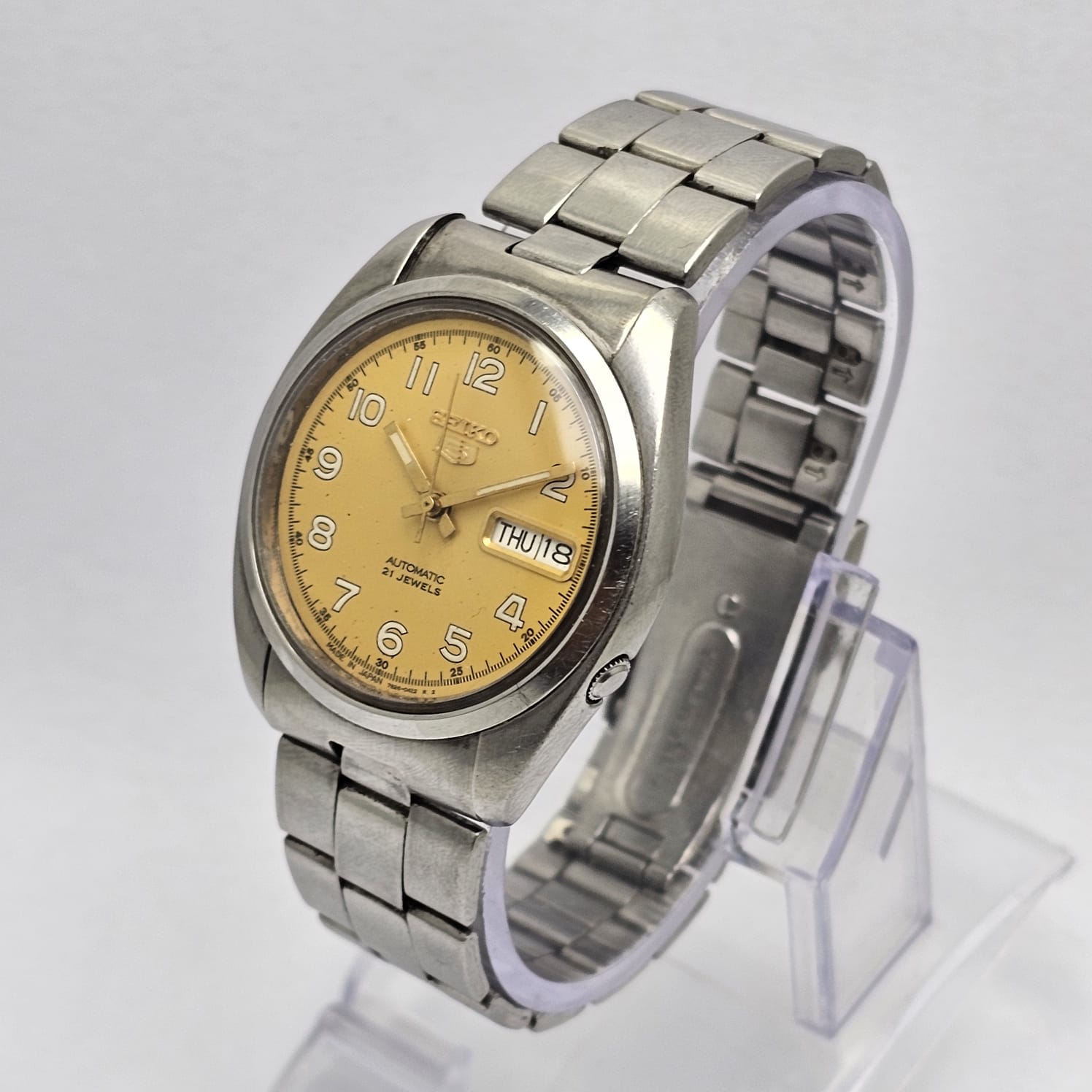 Seiko 5 Automatic 7S26-0590 Military Dial Day/Date Vintage Men's Watch - Image 4