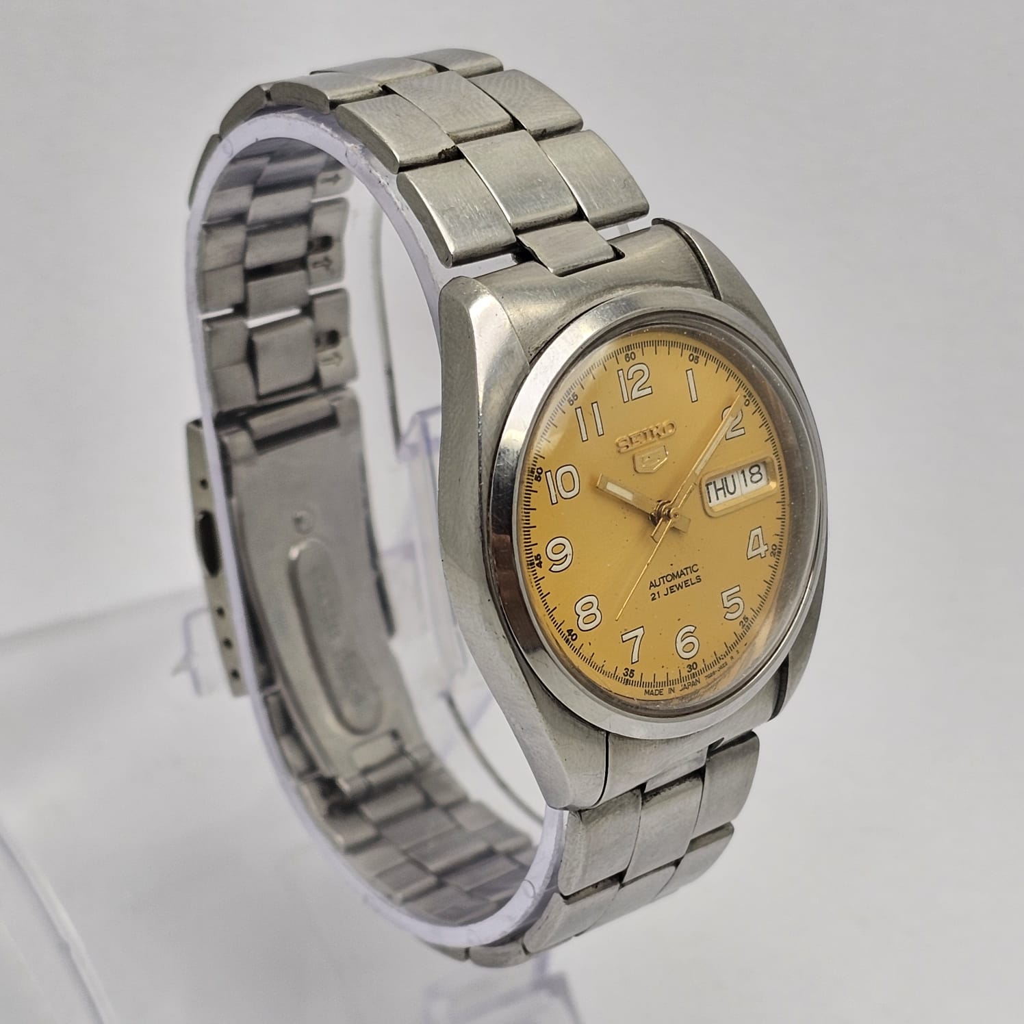 Seiko 5 Automatic 7S26-0590 Military Dial Day/Date Vintage Men's Watch - Image 3
