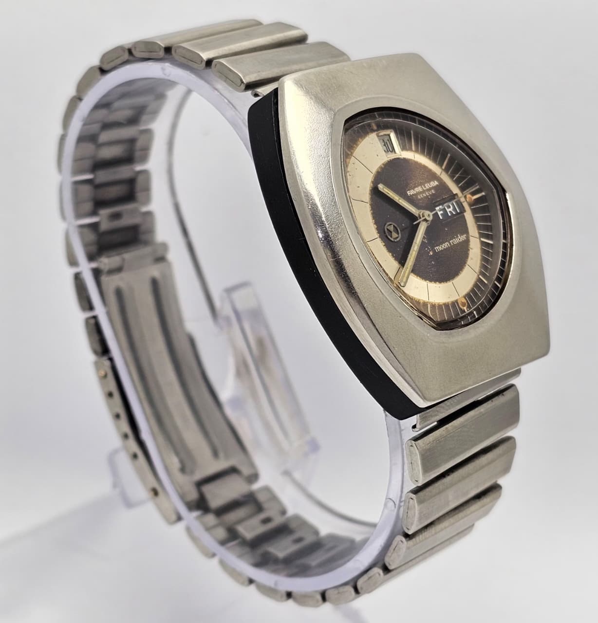 Favre Leuba Geneve Moon Raider Automatic Patina Dial Day/Date Vintage Mens Watch Favre Leuba Geneve Moon Raider Automatic Patina Dial Day/Date Vintage Mens Watch
