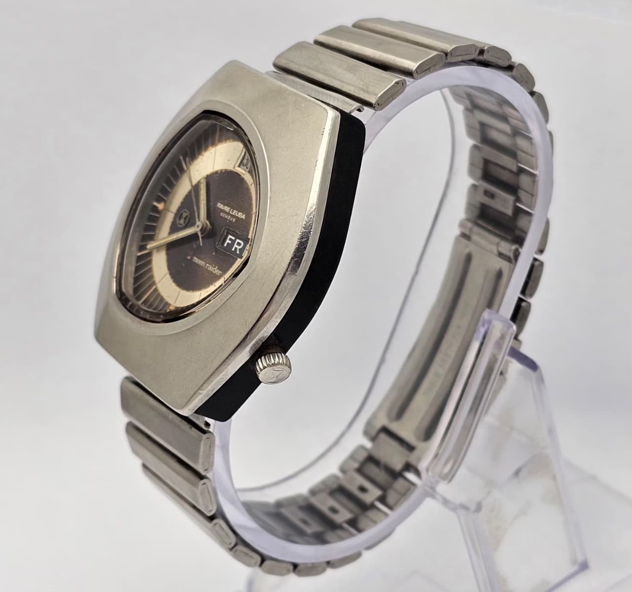Favre Leuba Geneve Moon Raider Automatic Patina Dial Day/Date Vintage Mens Watch Favre Leuba Geneve Moon Raider Automatic Patina Dial Day/Date Vintage Mens Watch