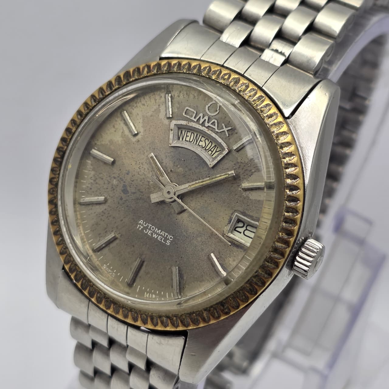 Omax President Day/Date Patina Dial Automatic Vitage Men's Watch Omax President Day/Date Patina Dial Automatic Vitage Men's Watch