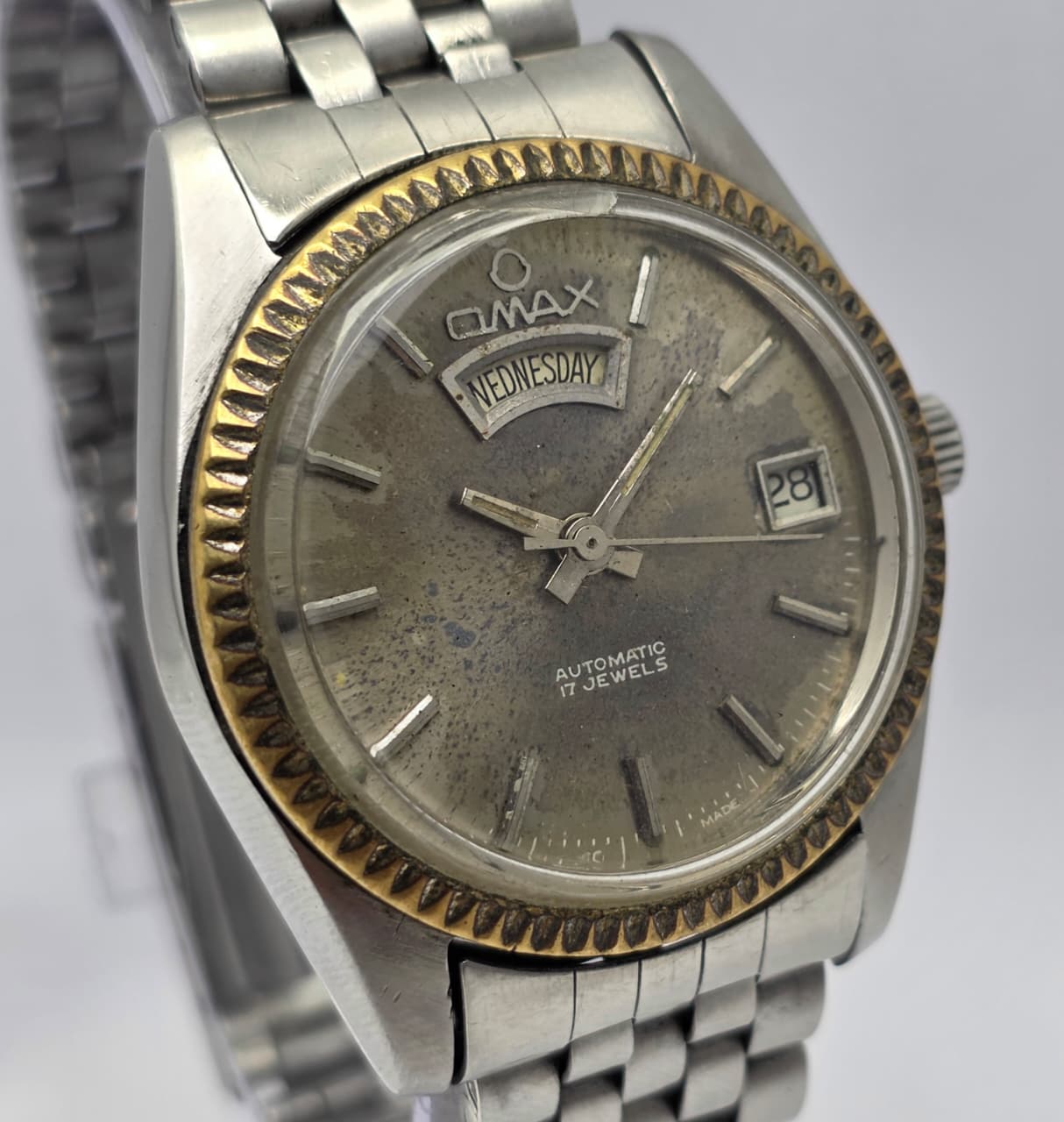 Omax President Day/Date Patina Dial Automatic Vitage Men's Watch Omax President Day/Date Patina Dial Automatic Vitage Men's Watch