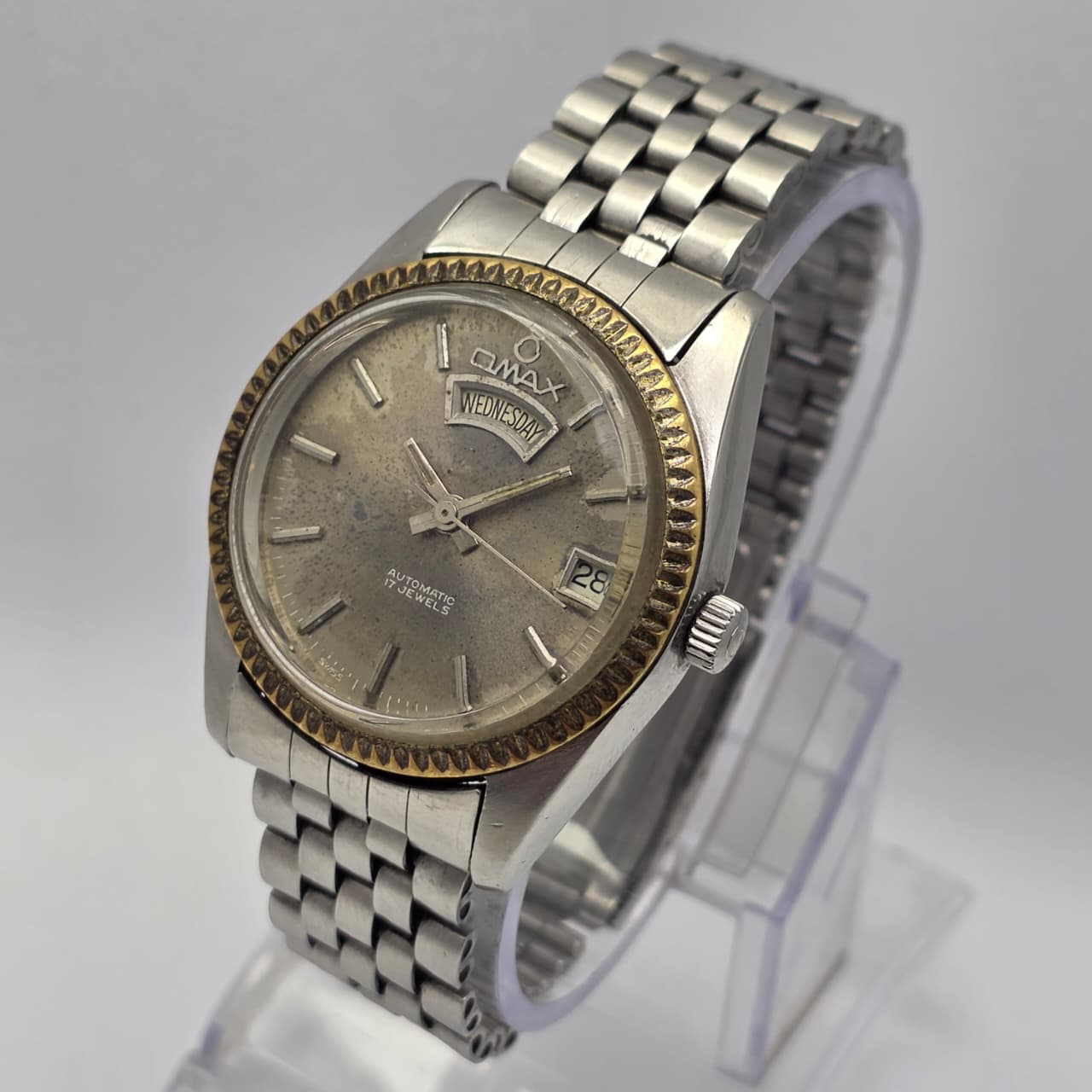 Omax President Day/Date Patina Dial Automatic Vitage Men's Watch Omax President Day/Date Patina Dial Automatic Vitage Men's Watch