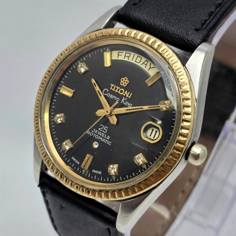 Titoni Cosmo King President 737-360 Diamond Dial Vintage Men's Watch